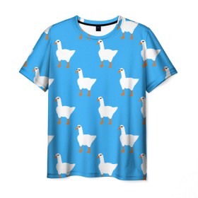 Мужская футболка 3D с принтом КРУТЫЕ ГУСИ в Курске, 100% полиэфир | прямой крой, круглый вырез горловины, длина до линии бедер | meme | untitled goose game | злой гусь | мем | птица