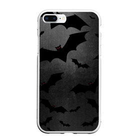 Чехол для iPhone 7Plus/8 Plus матовый с принтом Летучие мыши повсюду! в Курске, Силикон | Область печати: задняя сторона чехла, без боковых панелей | bat | bats | halloween | halloweenparty | в подарок | вампиры | для подарка | летучие | летят | мыши | мышь | напугать | темная | хеллоуин | хэллоуин | черный