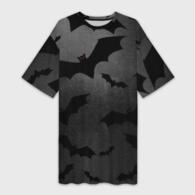 Платье-футболка 3D с принтом Летучие мыши повсюду в Курске,  |  | bat | bats | halloween | halloweenparty | в подарок | вампиры | для подарка | летучие | летят | мыши | мышь | напугать | темная | хеллоуин | хэллоуин | черный