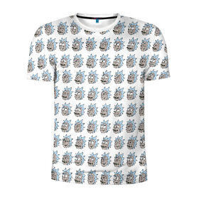Мужская футболка 3D спортивная с принтом RAM_RICK_CA_4C07_S3SG в Курске, 100% полиэстер с улучшенными характеристиками | приталенный силуэт, круглая горловина, широкие плечи, сужается к линии бедра | pattern | rick | rick and morty | t shirt | vdosadir | рик и морти