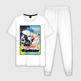Мужская пижама хлопок с принтом Promare в Курске, 100% хлопок | брюки и футболка прямого кроя, без карманов, на брюках мягкая резинка на поясе и по низу штанин
 | Тематика изображения на принте: anime | promare | аниме | промар
