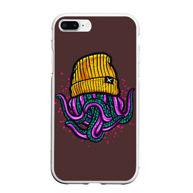 Чехол для iPhone 7Plus/8 Plus матовый с принтом Octopus(Lil Peep GBC) в Курске, Силикон | Область печати: задняя сторона чехла, без боковых панелей | gbc | lil | peep | rap | rock | бордовый | желтый | зеленый | исполнитель | картинка | надпись на спине | осьминог | редактируемый дизайн | рок | рэп | рэпер | сочный цвет | фиолетовый