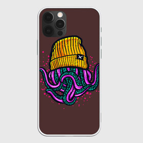Чехол для iPhone 12 Pro с принтом Octopus(Lil Peep, GBC) в Курске, силикон | область печати: задняя сторона чехла, без боковых панелей | gbc | lil | peep | rap | rock | бордовый | желтый | зеленый | исполнитель | картинка | надпись на спине | осьминог | редактируемый дизайн | рок | рэп | рэпер | сочный цвет | фиолетовый