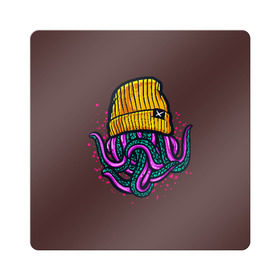 Магнит виниловый Квадрат с принтом Octopus(Lil Peep, GBC) в Курске, полимерный материал с магнитным слоем | размер 9*9 см, закругленные углы | gbc | lil | peep | rap | rock | бордовый | желтый | зеленый | исполнитель | картинка | надпись на спине | осьминог | редактируемый дизайн | рок | рэп | рэпер | сочный цвет | фиолетовый