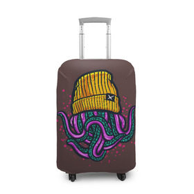 Чехол для чемодана 3D с принтом Octopus(Lil Peep, GBC) в Курске, 86% полиэфир, 14% спандекс | двустороннее нанесение принта, прорези для ручек и колес | gbc | lil | peep | rap | rock | бордовый | желтый | зеленый | исполнитель | картинка | надпись на спине | осьминог | редактируемый дизайн | рок | рэп | рэпер | сочный цвет | фиолетовый