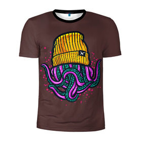 Мужская футболка 3D спортивная с принтом Octopus(Lil Peep, GBC) в Курске, 100% полиэстер с улучшенными характеристиками | приталенный силуэт, круглая горловина, широкие плечи, сужается к линии бедра | gbc | lil | peep | rap | rock | бордовый | желтый | зеленый | исполнитель | картинка | надпись на спине | осьминог | редактируемый дизайн | рок | рэп | рэпер | сочный цвет | фиолетовый