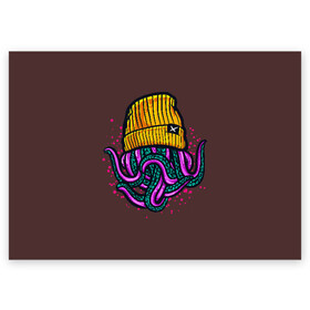 Поздравительная открытка с принтом Octopus(Lil Peep, GBC) в Курске, 100% бумага | плотность бумаги 280 г/м2, матовая, на обратной стороне линовка и место для марки
 | gbc | lil | peep | rap | rock | бордовый | желтый | зеленый | исполнитель | картинка | надпись на спине | осьминог | редактируемый дизайн | рок | рэп | рэпер | сочный цвет | фиолетовый