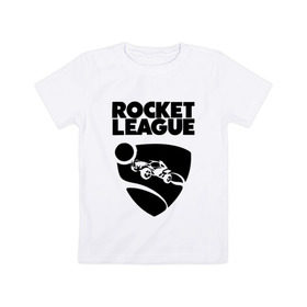 Детская футболка хлопок с принтом ROCKET LEAGUE в Курске, 100% хлопок | круглый вырез горловины, полуприлегающий силуэт, длина до линии бедер | racing. | rocket league | rocket league garage | rocket trade | гонки | рокет лига