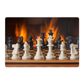 Магнитный плакат 3Х2 с принтом Шахматы в Курске, Полимерный материал с магнитным слоем | 6 деталей размером 9*9 см | дамка | доска | игра | игры | камин | конь | король | огне | огнём | огненное | огонь | пешка | пламя | слон | ферзь | фигурки | фигуры | шахматная | шахматы