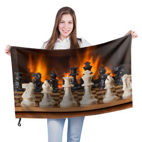 Флаг 3D с принтом Шахматы в Курске, 100% полиэстер | плотность ткани — 95 г/м2, размер — 67 х 109 см. Принт наносится с одной стороны | Тематика изображения на принте: дамка | доска | игра | игры | камин | конь | король | огне | огнём | огненное | огонь | пешка | пламя | слон | ферзь | фигурки | фигуры | шахматная | шахматы