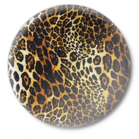 Значок с принтом Леопард в Курске,  металл | круглая форма, металлическая застежка в виде булавки | кошка | лео | леопард | мех | хищник