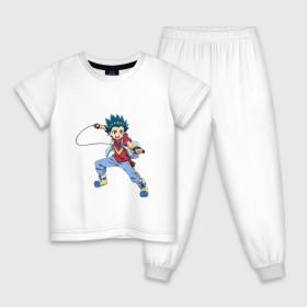 Детская пижама хлопок с принтом Beyblade Burst в Курске, 100% хлопок |  брюки и футболка прямого кроя, без карманов, на брюках мягкая резинка на поясе и по низу штанин
 | beyblade burst | аниме | арт | волчок | игра | лого | мультик | персонажи | постер | рисунок | эскиз