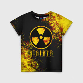 Детская футболка 3D с принтом S.T.A.L.K.E.R. в Курске, 100% гипоаллергенный полиэфир | прямой крой, круглый вырез горловины, длина до линии бедер, чуть спущенное плечо, ткань немного тянется | game | stalker | зона | игра | радиация | сталкер | чернобыль