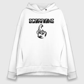 Женское худи Oversize хлопок с принтом SCORPIONS в Курске, френч-терри — 70% хлопок, 30% полиэстер. Мягкий теплый начес внутри —100% хлопок | боковые карманы, эластичные манжеты и нижняя кромка, капюшон на магнитной кнопке | scorpions | клаус майне | маттиас ябс | микки ди | павел мончивода | рудольф шенкер | скорпион | скорпионс