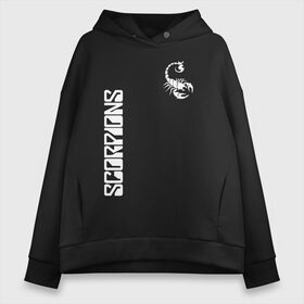 Женское худи Oversize хлопок с принтом SCORPIONS в Курске, френч-терри — 70% хлопок, 30% полиэстер. Мягкий теплый начес внутри —100% хлопок | боковые карманы, эластичные манжеты и нижняя кромка, капюшон на магнитной кнопке | scorpions | клаус майне | маттиас ябс | микки ди | павел мончивода | рудольф шенкер | скорпион | скорпионс