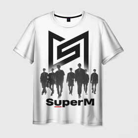 Мужская футболка 3D с принтом SuperM в Курске, 100% полиэфир | прямой крой, круглый вырез горловины, длина до линии бедер | baekhyun | k pop | kai | lucas | mark | super m | superm | taemin | taeyong | ten | к поп | музыка | супер м | суперм