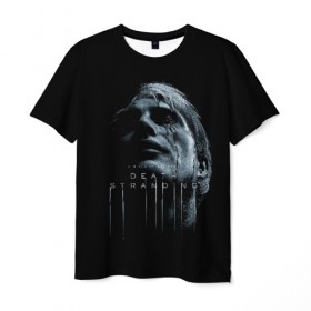 Мужская футболка 3D с принтом DEATH STRANDING в Курске, 100% полиэфир | прямой крой, круглый вырез горловины, длина до линии бедер | death stranding | kojima | kojima productions | кодзима | мадс микельсон | норман ридус