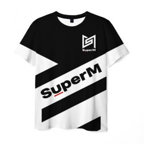 Мужская футболка 3D с принтом SuperM в Курске, 100% полиэфир | прямой крой, круглый вырез горловины, длина до линии бедер | 