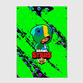 Постер с принтом Brawl Stars LEON в Курске, 100% бумага
 | бумага, плотность 150 мг. Матовая, но за счет высокого коэффициента гладкости имеет небольшой блеск и дает на свету блики, но в отличии от глянцевой бумаги не покрыта лаком | brawl | brawl stars | crow | leon | stars | бравл | бравл старс | браво старс | игра | компьютерная | кров | леон | онлайн | старс