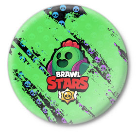 Значок с принтом Brawl Stars в Курске,  металл | круглая форма, металлическая застежка в виде булавки | brawl | brawl stars | crow | leon | stars | бравл | бравл старс | браво старс | игра | компьютерная | кров | леон | онлайн | старс