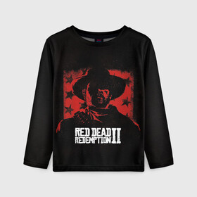 Детский лонгслив 3D с принтом Red Dead Redemption в Курске, 100% полиэстер | длинные рукава, круглый вырез горловины, полуприлегающий силуэт
 | dead | gamer | john | marston | rdr | red | redemption | rockstar | shooter | western | вестерн | джон | марстон | шутер