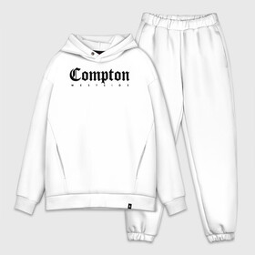 Мужской костюм хлопок OVERSIZE с принтом Compton west side в Курске,  |  | compton | west side | вест сайд | вестсайд | западная сторона | западное побережье | калифорния | комптон | лос анджелес | надпись | реп | реперская | рэп