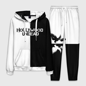 Мужской костюм 3D с принтом HOLLYWOOD UNDEAD в Курске, 100% полиэстер | Манжеты и пояс оформлены тканевой резинкой, двухслойный капюшон со шнурком для регулировки, карманы спереди | deuce | hollywood undead | hu | j dog | shady jeff | голивудская нежить | голливуд | даниэль мурильо | джордан террелл | джордж артур рейган | дилан альварес | мэттью сент клер | нежить