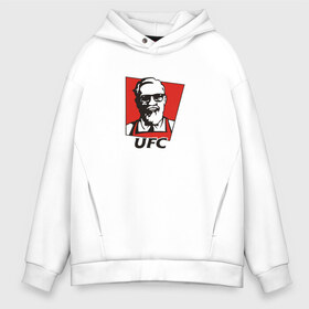 Мужское худи Oversize хлопок с принтом UFC (Конор) в Курске, френч-терри — 70% хлопок, 30% полиэстер. Мягкий теплый начес внутри —100% хлопок | боковые карманы, эластичные манжеты и нижняя кромка, капюшон на магнитной кнопке | Тематика изображения на принте: kfc | ufc | боец | конор макгрегор