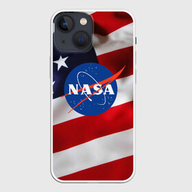 Чехол для iPhone 13 mini с принтом NASA USA в Курске,  |  | nasa | space x | spacex | usa | астронавт | астронавтика | космонавт | наса | сша