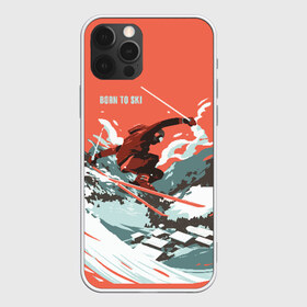 Чехол для iPhone 12 Pro Max с принтом BORN TO SKI в Курске, Силикон |  | горы | зима | лыжи | природа | снег | спорт