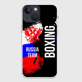 Чехол для iPhone 13 mini с принтом Boxing Russia Team в Курске,  |  | boxer | boxing | russia team | бокс | боксер | сборная россии | тайский бокс