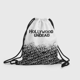 Рюкзак-мешок 3D с принтом HOLLYWOOD UNDEAD в Курске, 100% полиэстер | плотность ткани — 200 г/м2, размер — 35 х 45 см; лямки — толстые шнурки, застежка на шнуровке, без карманов и подкладки | deuce | hollywood undead | hu | j dog | shady jeff | голливуд | голливудская нежить | даниэль мурильо | джордан террелл | джордж артур рейган | дилан альварес | мэттью сент клер | нежить