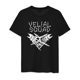 Мужская футболка хлопок с принтом VELIAL SQUAD в Курске, 100% хлопок | прямой крой, круглый вырез горловины, длина до линии бедер, слегка спущенное плечо. | velial squad | велиал сквад