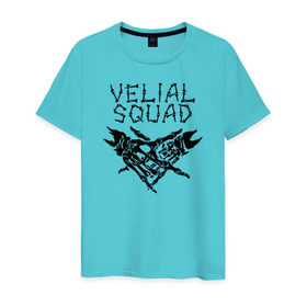Мужская футболка хлопок с принтом VELIAL SQUAD в Курске, 100% хлопок | прямой крой, круглый вырез горловины, длина до линии бедер, слегка спущенное плечо. | velial squad | велиал сквад