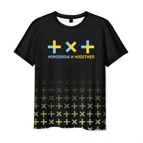 Мужская футболка 3D с принтом TXT в Курске, 100% полиэфир | прямой крой, круглый вырез горловины, длина до линии бедер | beomgyu | huening kai | k pop | soobin | taehyun | tomorrow x together | txt | yeonjun | к поп