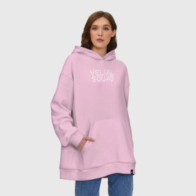 Худи SuperOversize хлопок с принтом VELIAL SQUAD в Курске, 70% хлопок, 30% полиэстер, мягкий начес внутри | карман-кенгуру, эластичная резинка на манжетах и по нижней кромке, двухслойный капюшон
 | velial squad | велиал сквад