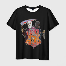 Мужская футболка 3D с принтом Velial Squad в Курске, 100% полиэфир | прямой крой, круглый вырез горловины, длина до линии бедер | horror | music | rap | redvelsqd | rock | музыка | рок | рэп | хоррор