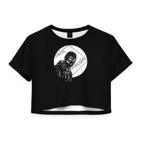 Женская футболка Cropp-top с принтом Velial Squad в Курске, 100% полиэстер | круглая горловина, длина футболки до линии талии, рукава с отворотами | horror | music | rap | redvelsqd | rock | музыка | рок | рэп | хоррор