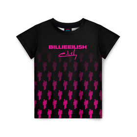 Детская футболка 3D с принтом BILLIE EILISH в Курске, 100% гипоаллергенный полиэфир | прямой крой, круглый вырез горловины, длина до линии бедер, чуть спущенное плечо, ткань немного тянется | be | billie | billie eilish | blohsh | ghoul | билли | билли айлиш