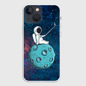 Чехол для iPhone 13 mini с принтом Сэлфи Космонавта в Курске,  |  | galaxy | moon | вселенная | галактика | звезды | космонавт | космос | луна | месяц | сэлфи | сэлфипалка