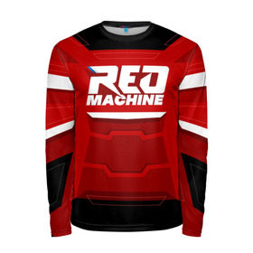 Мужской лонгслив 3D с принтом Red Machine в Курске, 100% полиэстер | длинные рукава, круглый вырез горловины, полуприлегающий силуэт | Тематика изображения на принте: hockey | red | russia | team | красная | машина | россия | сборная | хоккей