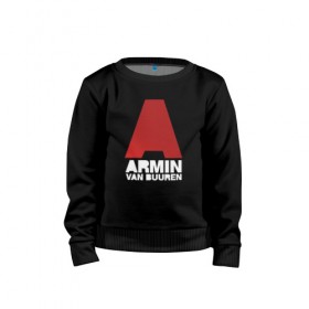 Детский свитшот хлопок с принтом Armin van Buuren в Курске, 100% хлопок | круглый вырез горловины, эластичные манжеты, пояс и воротник | a state of trance | armin | armin van buuren | asot | van buuren | армин | армин ван бюрен | ван бюрен