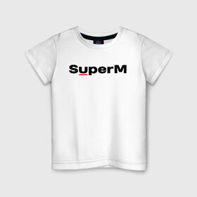 Детская футболка хлопок с принтом SuperM (состав) в Курске, 100% хлопок | круглый вырез горловины, полуприлегающий силуэт, длина до линии бедер | baekhyun | exo | kai | lucas | mark | nct | shinee | sm | super m | superm | taemin | taeyong | ten | wayv | бэкхён | кай | лукас | марк | супер м | суперм | тэён | тэмин | тэн