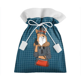 Подарочный 3D мешок с принтом Модница лиса в Курске, 100% полиэстер | Размер: 29*39 см | fox | foxy | животное | зима | лис | лиса | лисенок | лисы | милая | пальто | пушистая | пушистик | рыжая