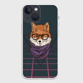 Чехол для iPhone 13 mini с принтом Мудрый Лис в Курске,  |  | fox | foxy | животное | лис | лиса | лисенок | лисы | милая | мудрый | пушистая | пушистик | рыжая | ум | умный