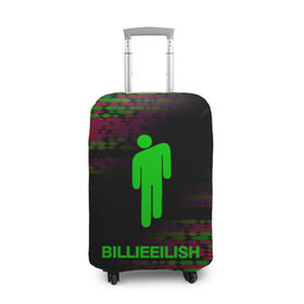 Чехол для чемодана 3D с принтом Billie Eilish. в Курске, 86% полиэфир, 14% спандекс | двустороннее нанесение принта, прорези для ручек и колес | bili | billie eilish | pattern | били | билли айлиш | музыка | паттерн