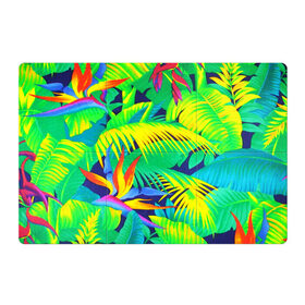 Магнитный плакат 3Х2 с принтом ТРОПИКИ в Курске, Полимерный материал с магнитным слоем | 6 деталей размером 9*9 см | bright | colorful | neon | retro | vintage | винтаж | неон | неоновые | пальмы | ретро | ретро неон | тропики | тропические листья