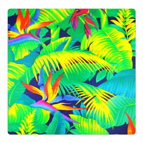 Магнитный плакат 3Х3 с принтом ТРОПИКИ в Курске, Полимерный материал с магнитным слоем | 9 деталей размером 9*9 см | bright | colorful | neon | retro | vintage | винтаж | неон | неоновые | пальмы | ретро | ретро неон | тропики | тропические листья