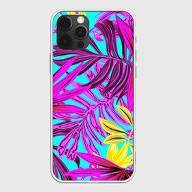 Чехол для iPhone 12 Pro Max с принтом ТРОПИЧЕСКИЙ в Курске, Силикон |  | bright | colorful | neon | retro | vintage | винтаж | неон | неоновые | пальмы | ретро | ретро неон | тропики | тропические листья