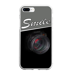 Чехол для iPhone 7Plus/8 Plus матовый с принтом Smile в Курске, Силикон | Область печати: задняя сторона чехла, без боковых панелей | camera | smile | sony | зеркалка | камера | съёмка | улыбочку | фотик | фотоаппарат | фотограф | фотография | фотосъёмка